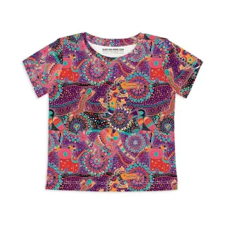 【Sleep No More】SLEEP NO MORE 100% 有機棉兒童短袖上衣-紫色澳洲動物園