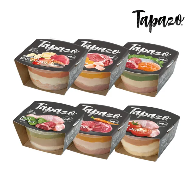 【TAPAZO 特百滋】犬用開胃三層杯80g*12入組(狗餐盒 全齡適用)