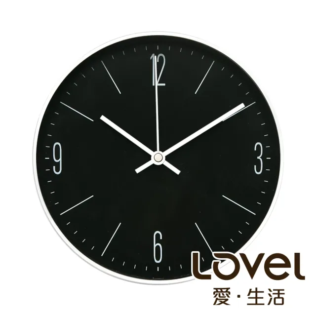 【WUZ 屋子】LOVEL 20cm炙熱黑簡約鋁框壁鐘 掛鐘(C723-BK)