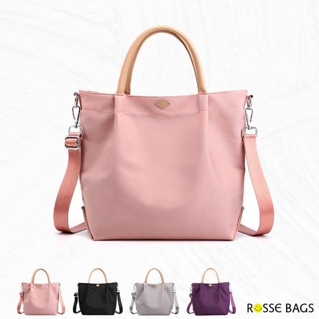 【Rosse Bags】文藝清新多功能尼龍手提包(現+預  黑色 / 紫色 / 灰色 / 粉色)