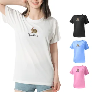 【台製良品】台灣製男女款 吸排短T-Shirt兔子_A002(多色任選)