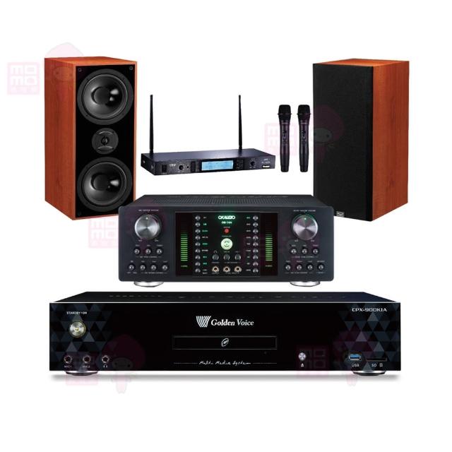 【金嗓】CPX-900 K1A+DB-7AN+TR-5600+DM-826II木(4TB點歌機+擴大機+無線麥克風+喇叭)