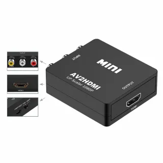 【JHS】AV轉HDMI視訊轉換盒  AV端子轉HDMI 含音效輸出(視訊轉換盒 HDMI to AV 轉接盒 轉接器)