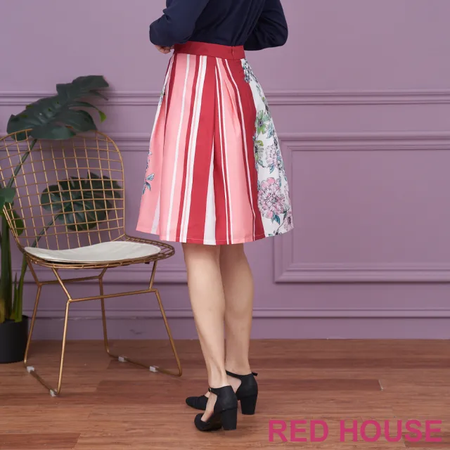 【RED HOUSE 蕾赫斯】花朵條紋印花裙(共2色)