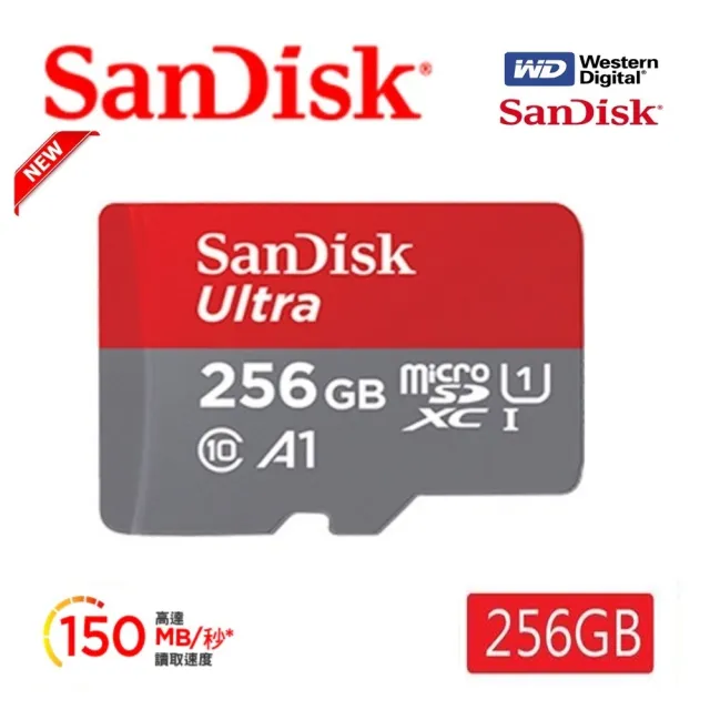 【SanDisk 晟碟】全新版 再升級 256GB Ultra microSDXC UHS-I A1  記憶卡(最高讀速 150MB/s 原廠10年保固)