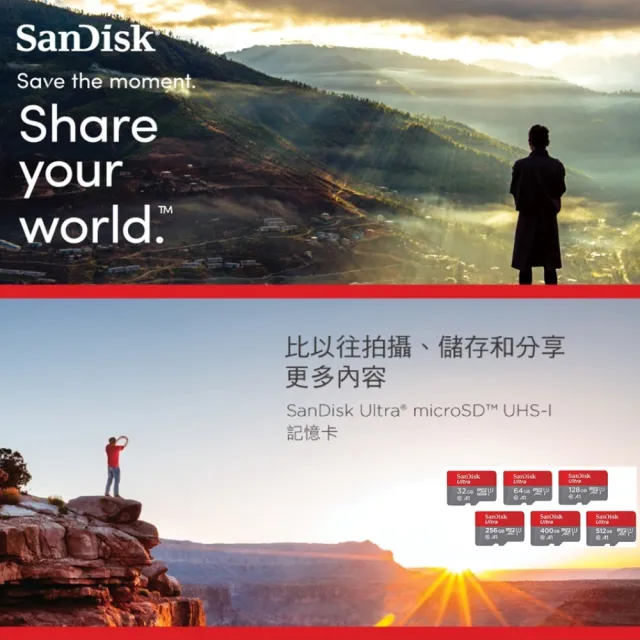 【SanDisk 晟碟】全新版 再升級 128GB Ultra microSDXC UHS-I A1  記憶卡(最高讀速 140MB/s 原廠10年保固)