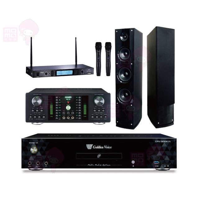 【金嗓】CPX-900 K1A+DB-7AN+TR-5600+Poise AS-138(4TB點歌機+擴大機+無線麥克風+喇叭)