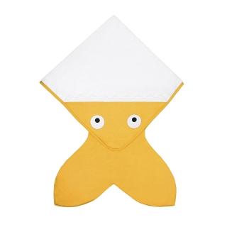 【BabyBites 鯊魚咬一口】100%純棉嬰兒浴巾 - 芥末黃(浴巾)