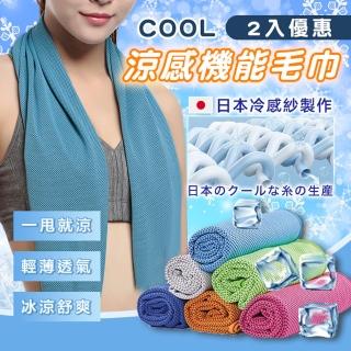 【享屋】超值2入組-涼感機能毛巾(輕薄透氣 消暑 涼巾 吸汗 吸水 擦汗 運動 毛巾 涼感巾 冰涼巾 速乾巾)