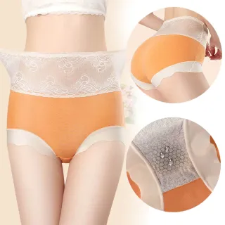 【PinLe 拼樂】酷夏減價 5件組 高腰蕾絲收腹無痕抑菌內褲  顏色隨機(蕾絲)