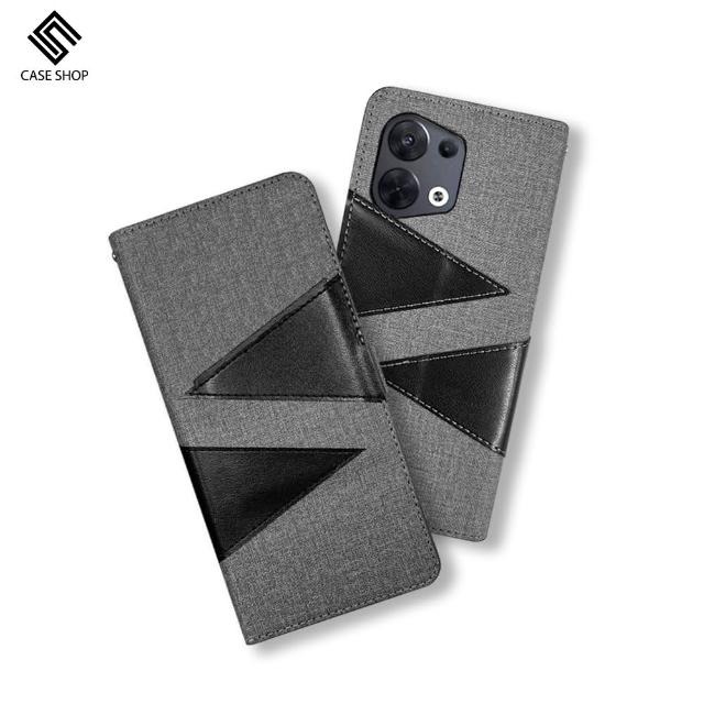 【CASE SHOP】OPPO Reno8 前插卡側立式皮套(隱藏收納功能)