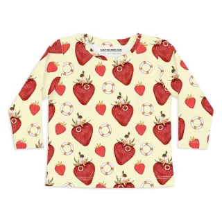 【Sleep No More】SLEEP NO MORE 100% 有機棉兒童圓領長袖上衣-草莓