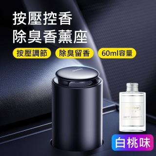 【BASEUS】倍思車用/居家按壓控香除臭香薰座-白桃味