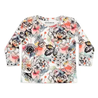【Sleep No More】SLEEP NO MORE 100% 有機棉兒童圓領長袖上衣-夢花卉