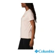 【Columbia 哥倫比亞 官方旗艦】女款- Omni-Shade UPF50快排LOGO短袖上衣-蜜桃(UAR21910PH / 2022年秋冬商