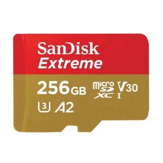 【SanDisk 晟碟】256GB 190MB/s Extreme microSDXC U3 V30 A2 記憶卡(平輸)