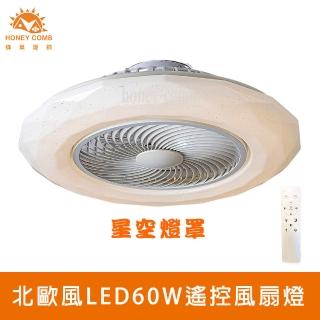 【Honey Comb】北歐風LED60W遙控風扇吸頂燈(V2826)