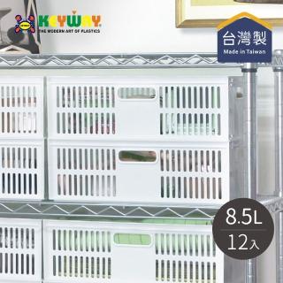 【KEYWAY 聯府】DT25 總理萬用收納籃-8.5L-12入(MIT臺灣製造/塑膠收納盒/可堆疊收納箱/置物盒)
