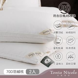 【Tonia Nicole 東妮寢飾】波蘭70D御藏羽絨枕(2入)