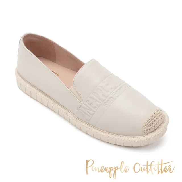 【Pineapple Outfitter】MAHAK 真皮壓紋樂福草編鞋(白色)