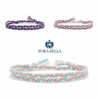 【Porabella】開運手繩 拼接色 撞色手鍊 好運轉運紅色手繩 幸運姻緣 好人緣紅繩手環 Bracelets