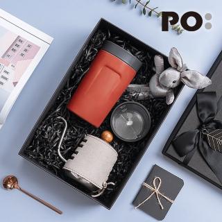 【PO:】手沖咖啡保溫保冰禮盒組-贈濾網(手沖壺/保溫咖啡杯350ml)(多色可選)(保溫杯)