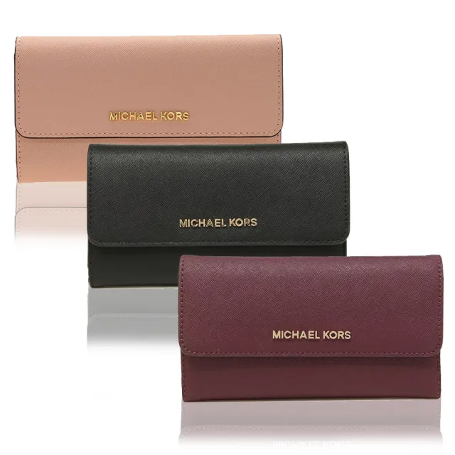 【Michael Kors】掀蓋皮革拉鍊三折長夾（其他規格）