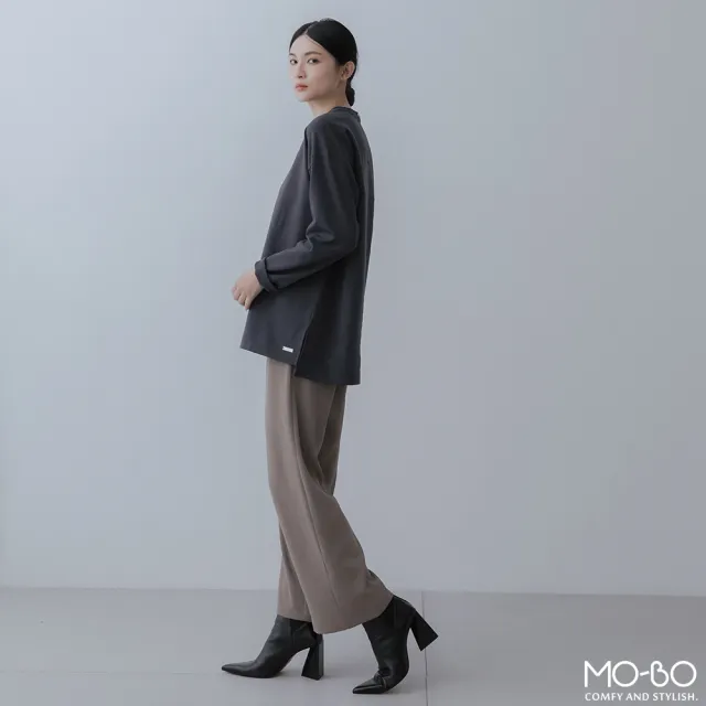 【MO-BO】簡約魅力口袋斜釦寬褲(褲子)