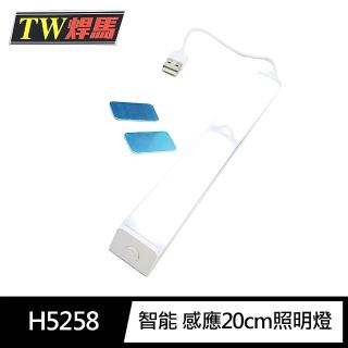 【TW焊馬】H5258 LED智慧 人體 感應 開關 充電式20cm照明燈(露營燈120°照明)