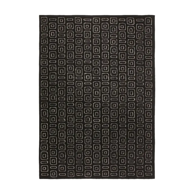 【山德力】ESPRIT羊毛回紋地毯170X240黑色(厚實羊毛 柔軟舒適)