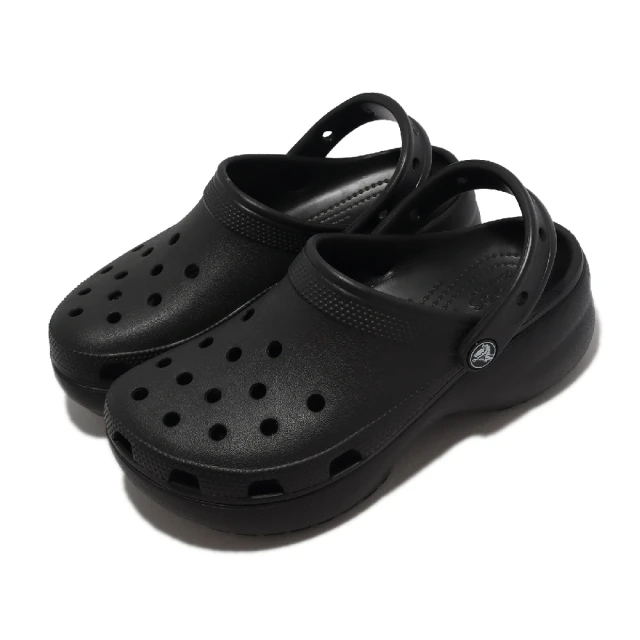 Crocs 布希鞋 Classic Platform Clog W 女鞋 黑 洞洞鞋 厚底 涼拖鞋 卡駱馳(206750001)