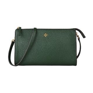 【TORY BURCH】TORY BURCH Blake Slim經典雙T金字LOGO牛皮拉鍊斜背包(綠)