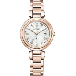 【CITIZEN 星辰】xC Eco-Drive 光動能 鈦金屬 時尚電波錶 女錶 禮物 推薦(ES9464-52B)