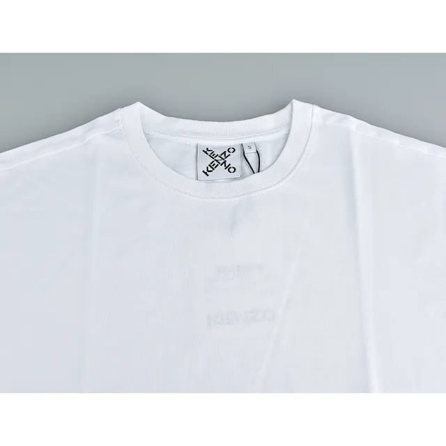 【KENZO】KENZO袖筒黑字LOGO綿質圓領短袖T恤(男款x白)