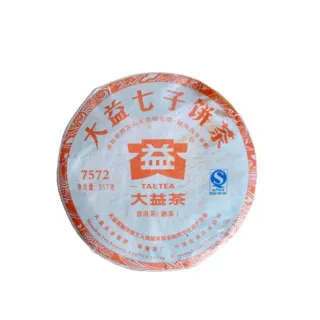 【茶韻】2012普洱茶大益7572熟餅357g熟茶(附茶樣10克.茶刀.收藏盒各1)