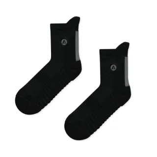 【WARX】二刀流運動中筒襪-黑灰(除臭襪/機能運動襪/足弓防護)