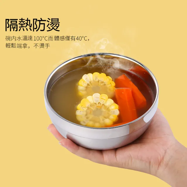 【KCS 嚴選】304不鏽鋼雙層真空隔熱碗4入(直徑12cm)