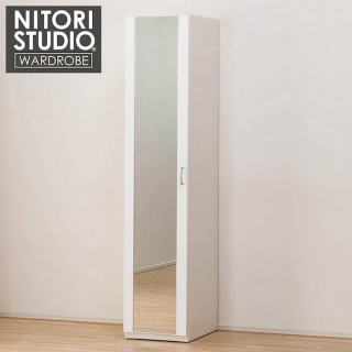 【NITORI 宜得利家居】◎附鏡衣櫥 PORTE-T 40MS-L WH(衣櫥 衣櫃 附鏡面 PORTE-T)