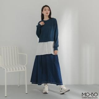 【MO-BO】MIT抗菌拼接仿兩件式上衣(上衣)