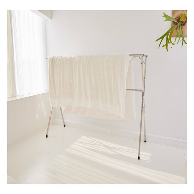 【Tidy House】曬衣神器 X型不鏽鋼曬衣架 附贈20個防風扣(曬衣架 晾衣架 防風衣架 防滑衣架)
