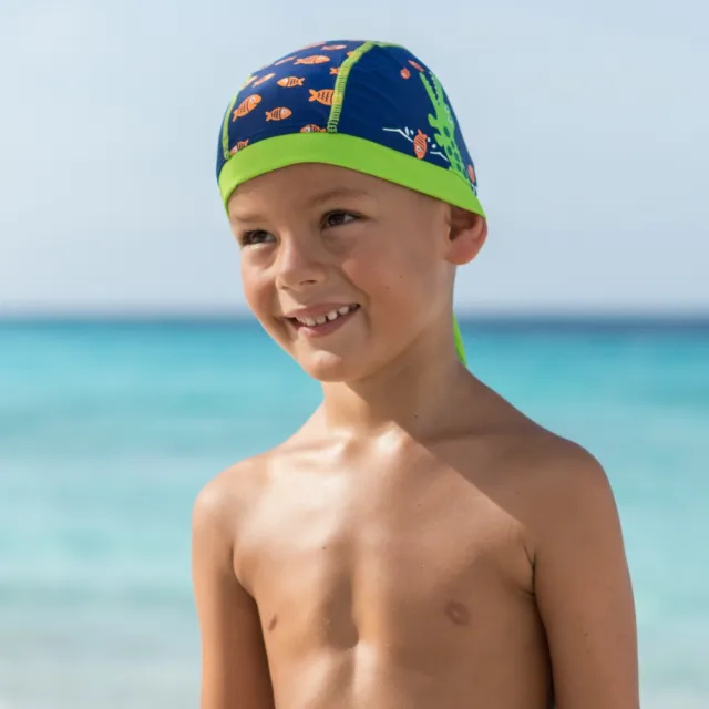 【Playshoes】嬰兒童抗UV防曬頭巾泳帽-鱷魚(抗紫外線快乾)