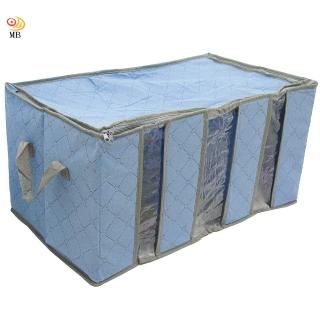 【月陽】60cm彩色竹炭3格衣物收納袋整理箱(C120LN)