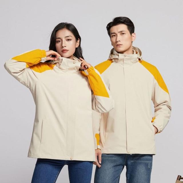 【巴黎精品】現貨+預購 衝鋒衣連帽夾克(三合一抓絨內膽多功能男女外套15色p1aj16)