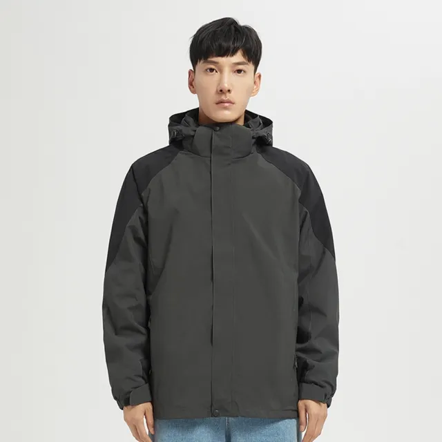 【巴黎精品】現貨+預購 衝鋒衣連帽夾克(三合一抓絨內膽多功能男女外套15色p1aj16)