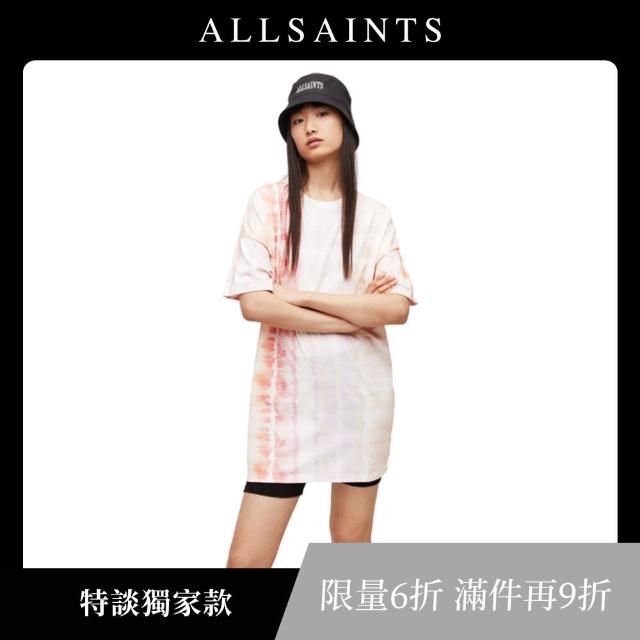 【ALLSAINTS】MAREA 純棉寬鬆紮染印花T恤式短洋裝 WD386W(寬鬆版型)