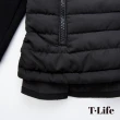 【T.Life】個性時髦感異素材拼接鋪棉外套(1色)