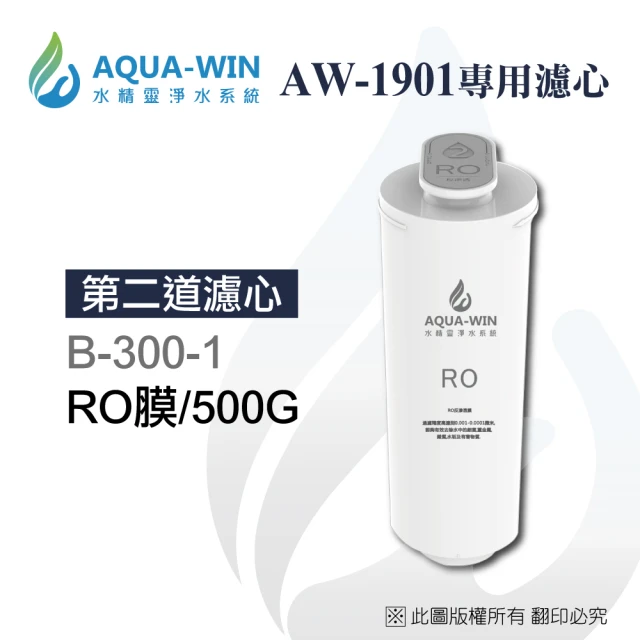 【AQUA-WIN 水精靈】AW-1901拋棄型RO膜/500G(B-300-1)