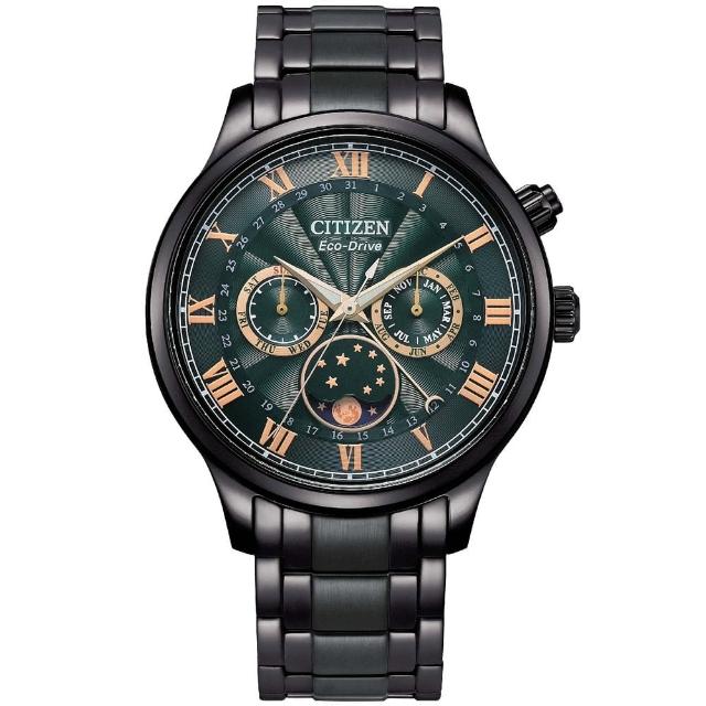 【CITIZEN 星辰】GENTS系列 光動能 月相盈虧顯示 時尚腕錶 母親節 禮物 推薦(AP1055-87X)