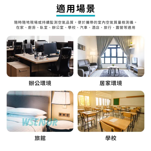 【Wsensor】立式多功能空氣質量檢測儀(DM306│空氣檢測儀｜空氣品質偵測器｜PM2.5│HCHO│甲醛│TVOC)