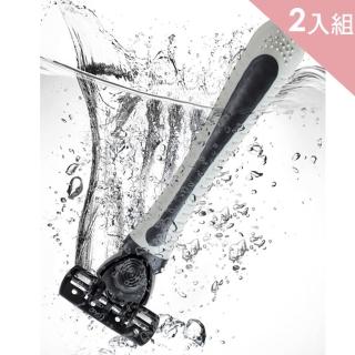 【CITY STAR】便攜式不鏽鋼雙層刮鬍刀一組贈6刀頭 一組2入(刮鬍刀)